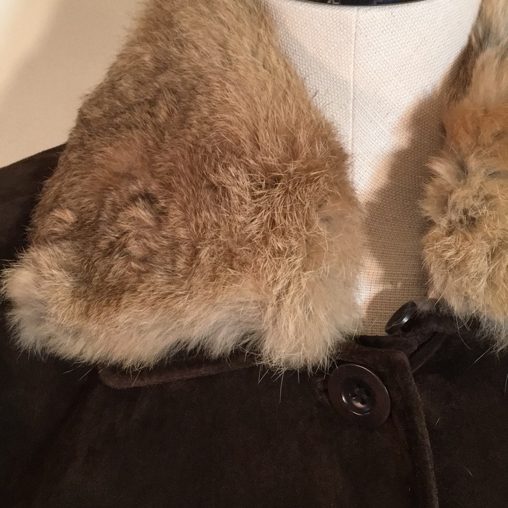 Context Women's Dark Brown Suede Button-Up Jacket - Picture 3 of 8
